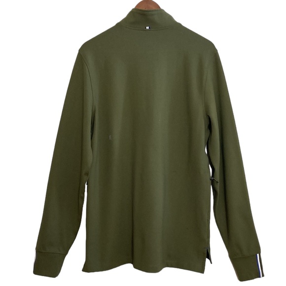 Kit and Ace Shirt Mens Medium Green Quarter Zip Pullover Zip Pocket Athleisure - Picture 2 of 13